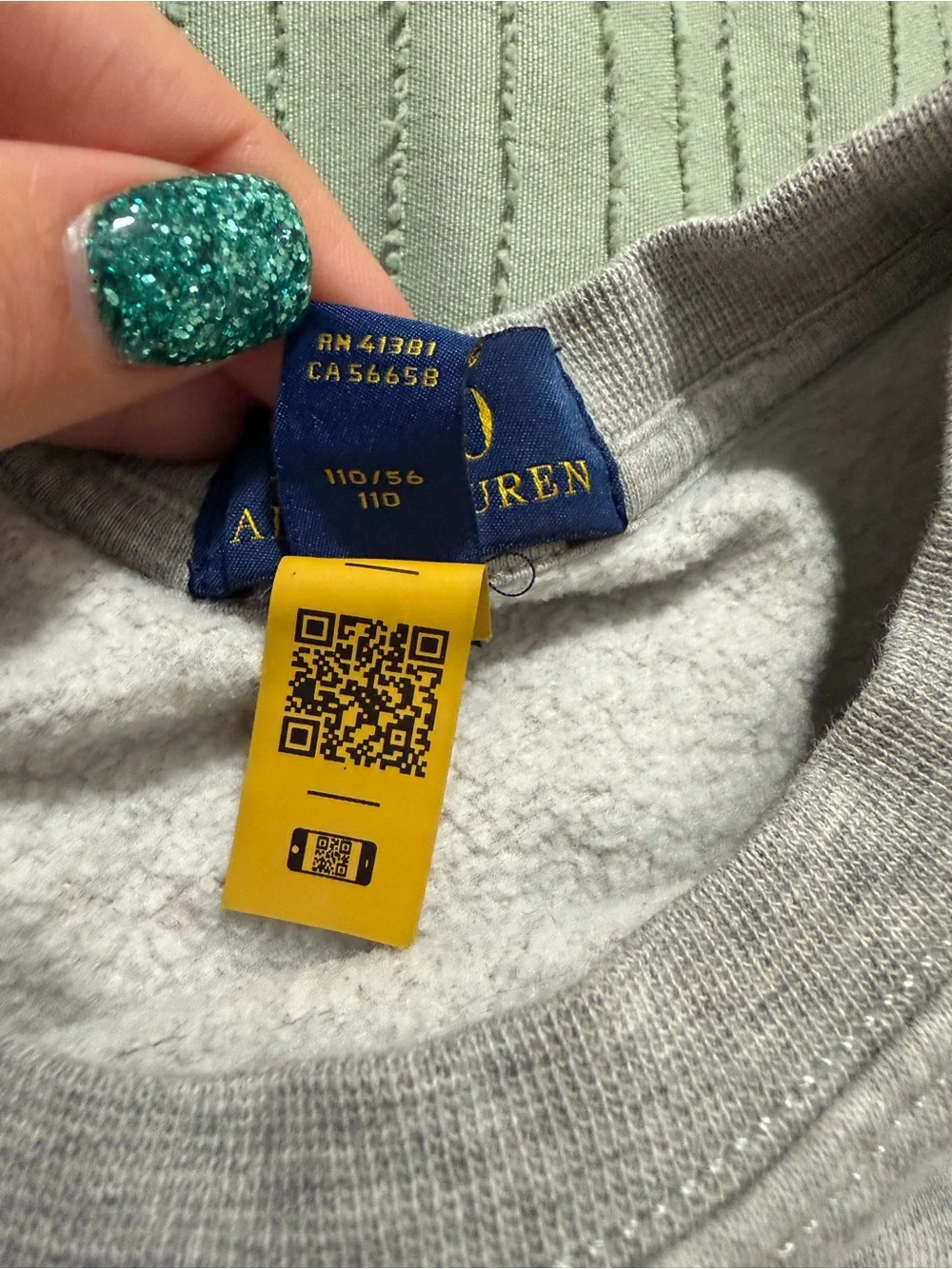 Ralph Lauren Light Gray Polo Bear Sweatshirt